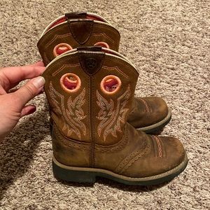 Youth Size 2 Ariat Pink & Brown Boots